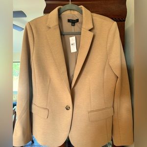 Ann Taylor, The One Button Double Knit Blazer, Camel, Size 14